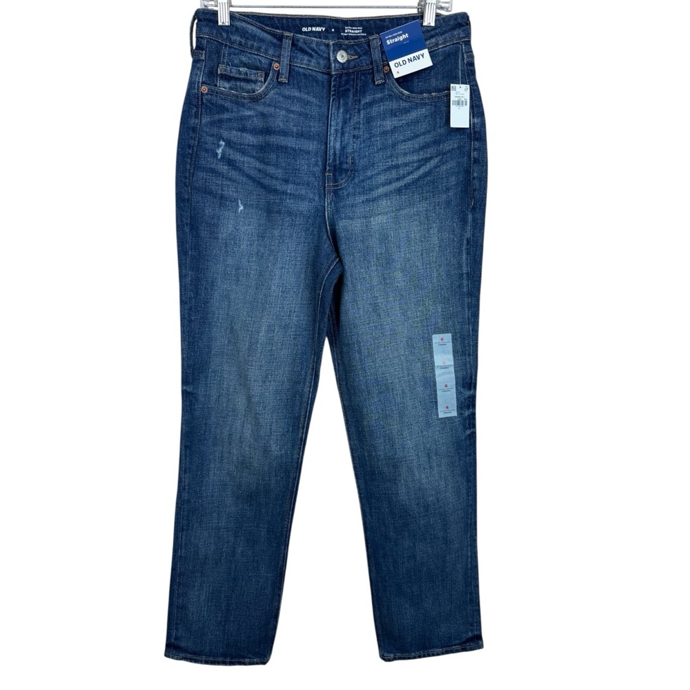 NWT Old Navy Extra High Rise Straight Secret Smooth Pockets Jeans, Size 6